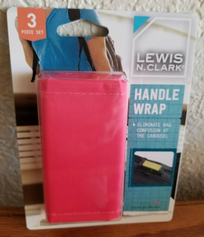 Lewis N Clark HANDLE WRAPS -Pink- Set of 3 - SPOT YOUR LUGGAGE QUICKLY - New