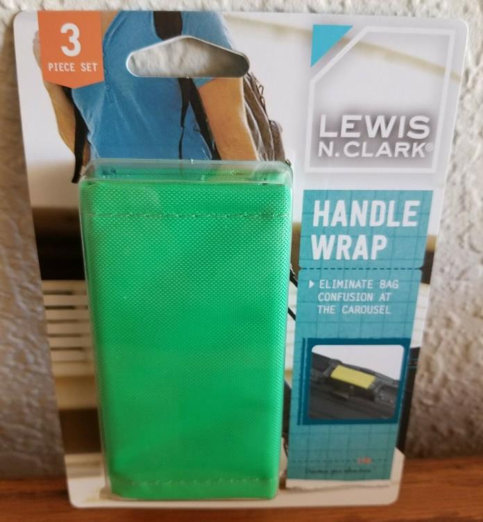 Lewis N Clark HANDLE WRAPS -Green- Set of 3 - SPOT YOUR LUGGAGE QUICKLY - New