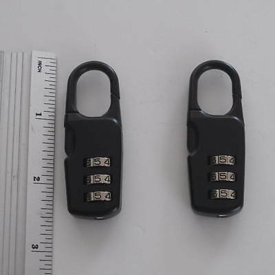 Set of 2 Black Anodized Mini Luggage Combination Locks