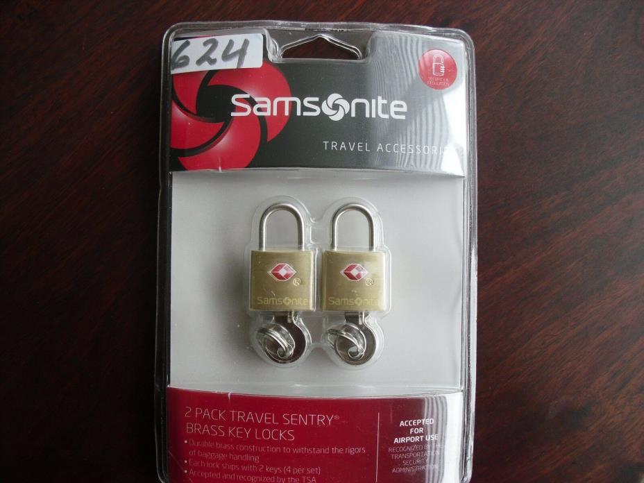 Two pack New Lock Samsonite Travel Sentry brass Original Package 4 Keys # 624