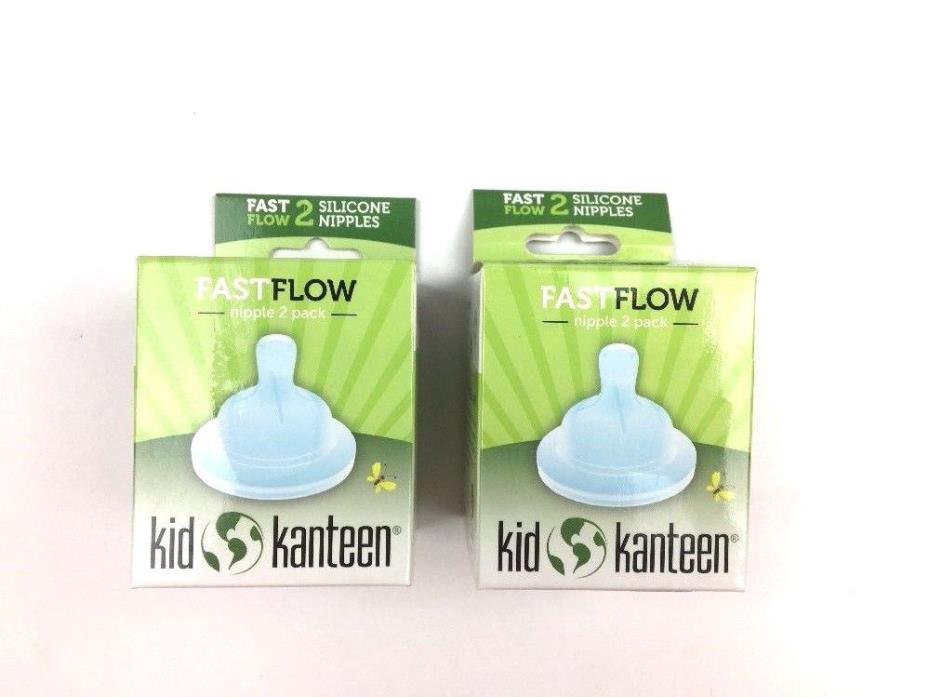 Klean Kanteen Kid Baby Nipples Fast Flow 2 Packs Total of 4 for Bottle Stainless