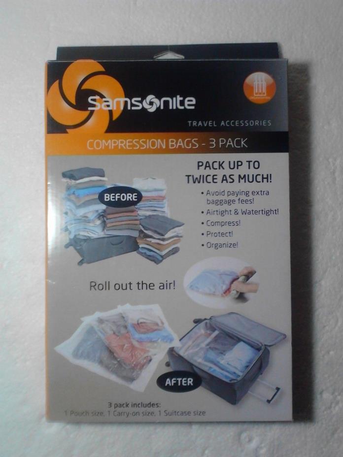 Samsonite Compression Bags (3-pack) Pouch, Carry-On, & Suitcase Sizes