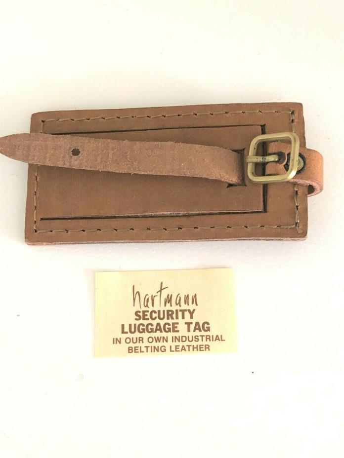 Hartmann Luggage – Vintage Luggage Tag – Natural Belting Leather