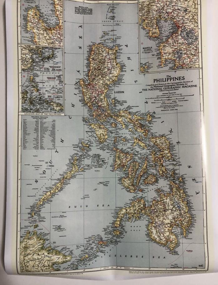 Copyright 1945 by The National Geographic Society: THE PHILIPPINES ~ EUC