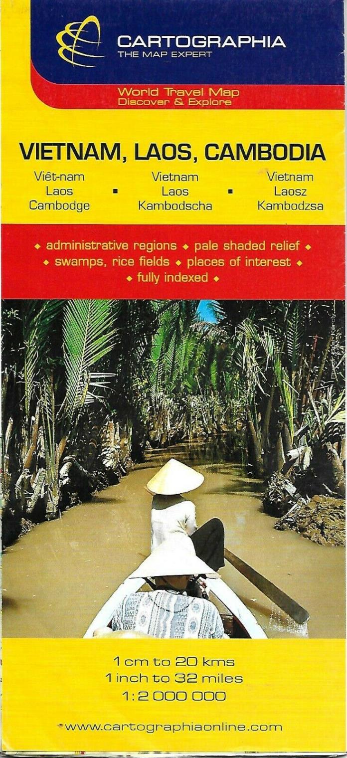 Map of Vietnam, Laos, Cambodia, by Cartographia