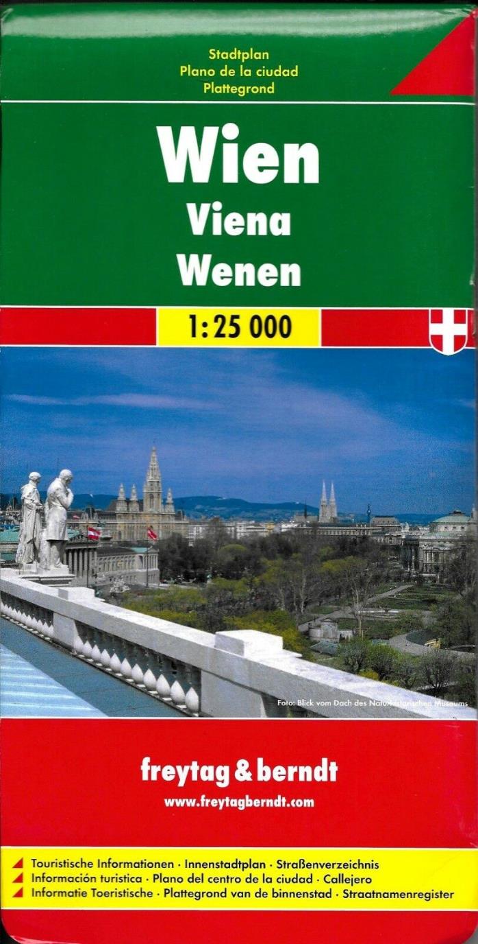 Map of Vienna, Austria, by Freytag & Berndt (Wien Austria)