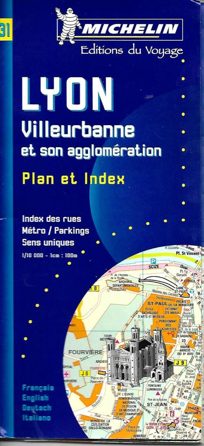 Michelin Map of Lyon, France Map #31
