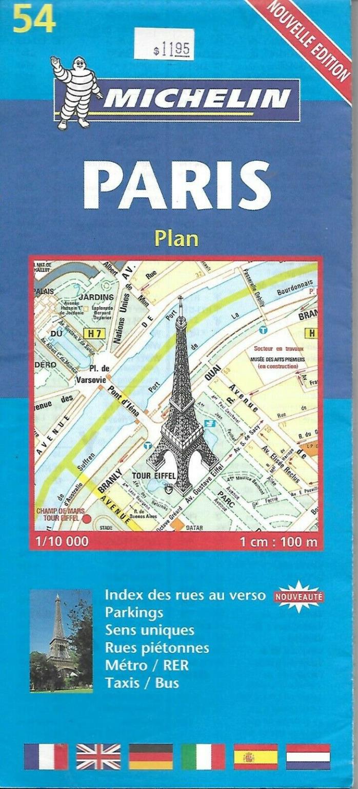 Michelin Map of Paris, France Map #54