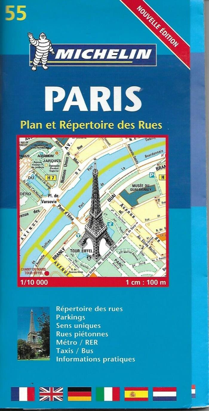 Michelin Map of Paris, France Map #55