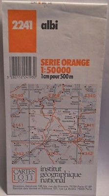 IGN Orange Series Map 1:50,000 Scale Albi