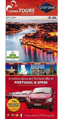 Spain Portugal Living Tours Gray Line  Map 2015-16 Bus Car