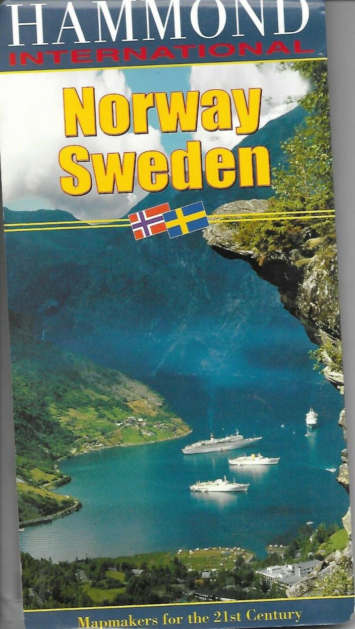 Map of Norway & Sweden, by Hammond International Maps