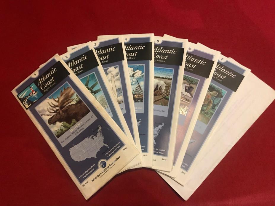 Adventure Cycling Atlantic Coast Touring Maps ALL SECTIONS AND ADDENDUM