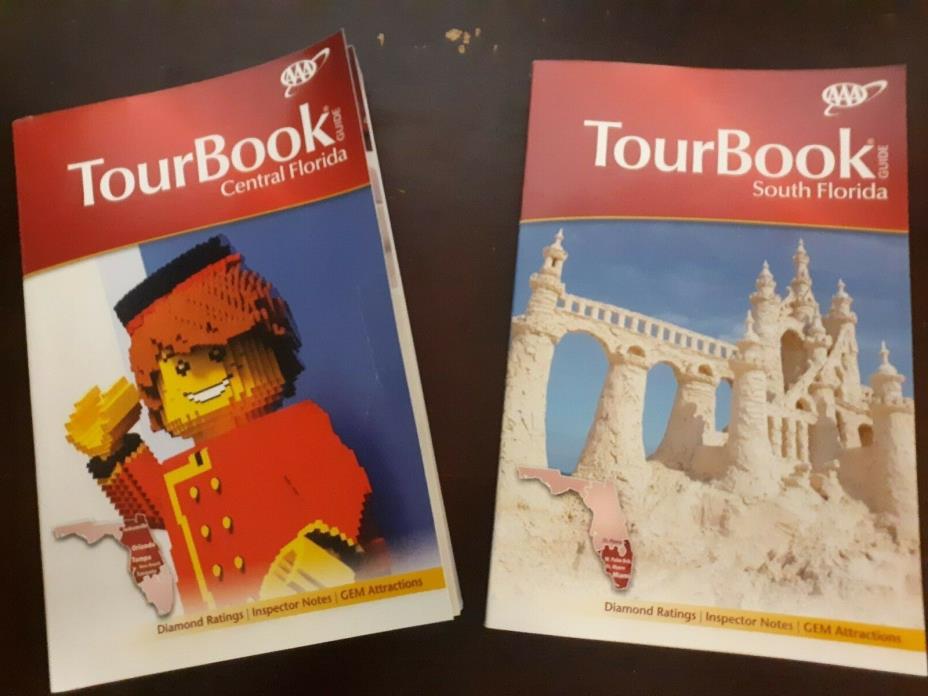 AAA TourBook Guide South Florida and Central Florida 2017 Edition-Set of 2