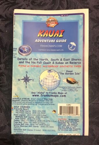 Kauai Hawaii Adventure Guide Franko Maps Waterproof Map