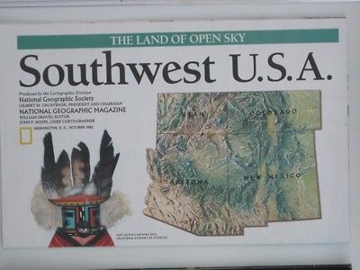 National Geographic Map 1992 October: The Land of Open Sky, Southwest uSA