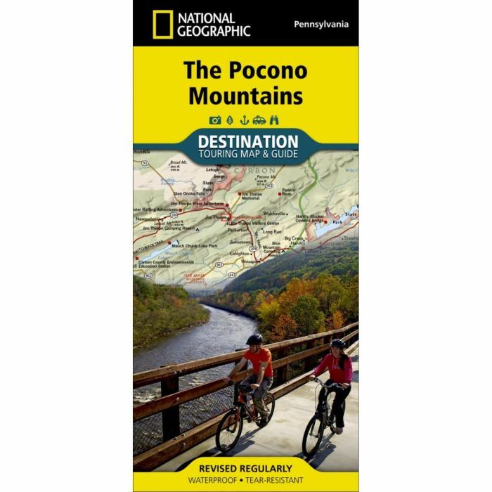 National Geographic The Pocono Mountains Destination Touring Map & Guide
