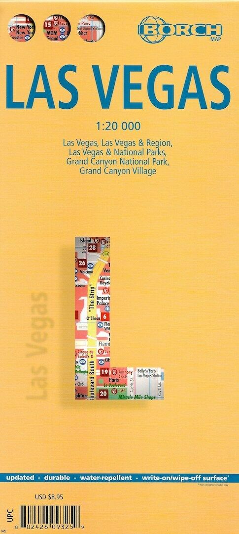 Map of Las Vegas, Nevada, Laminated & Folded by Borch Maps