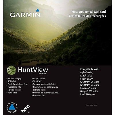 Garmin Hunt View Map Card ALABAMA Birdseye 24K Topo & Landowner HuntView