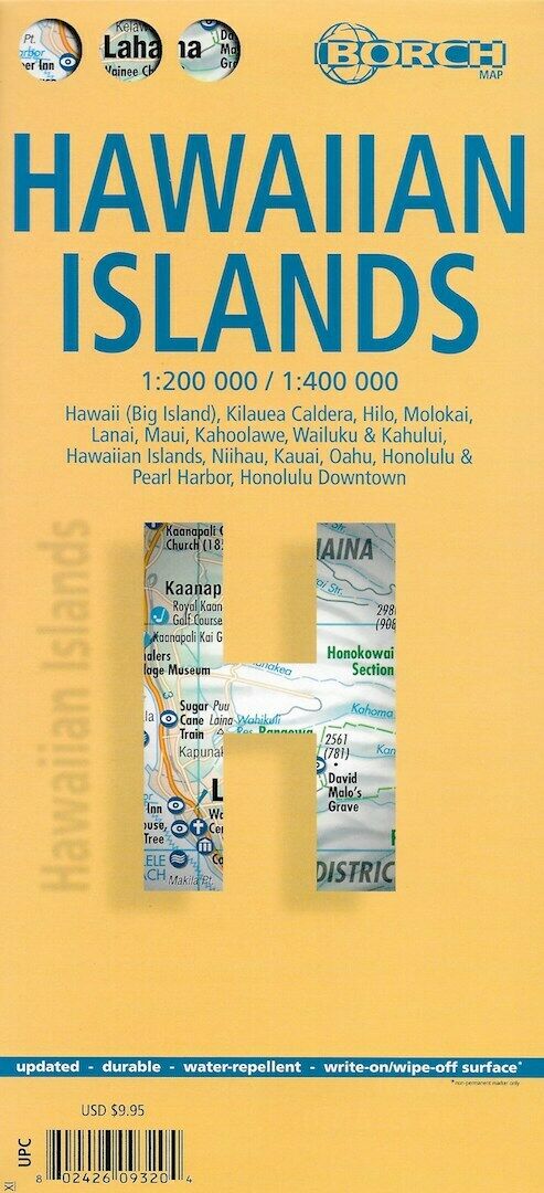 Map of the Hawaiian Islands, Folded & Laminated, by Borch Maps