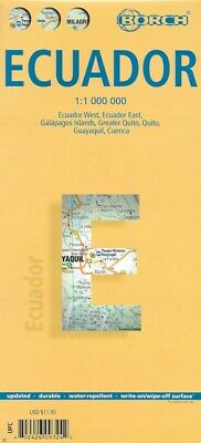 Ecuador laminated Travel Reference Map, with Quito Map by Borch Maps