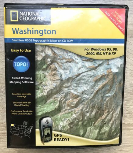 Washington National Geographic Seamless USGS Topographic Maps on CD-ROM