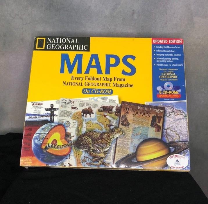 National Geographic Foldout Maps on CD-ROM Sealed New