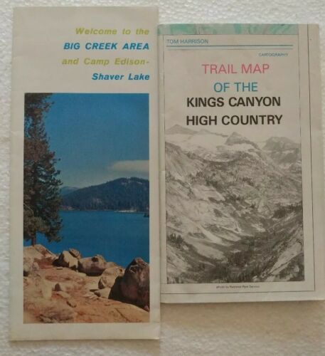 KINGS CANYON HIGH COUNTRY TRAIL MAP TOM HARRISON CARTOGRAPHY& Edison,Shaver lake