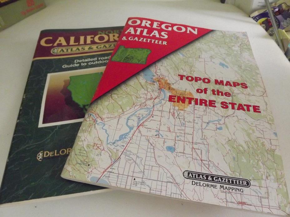 Delorme Road Atlas & Gazeteers California + Oregon Lot of 2 Both Look Unused!