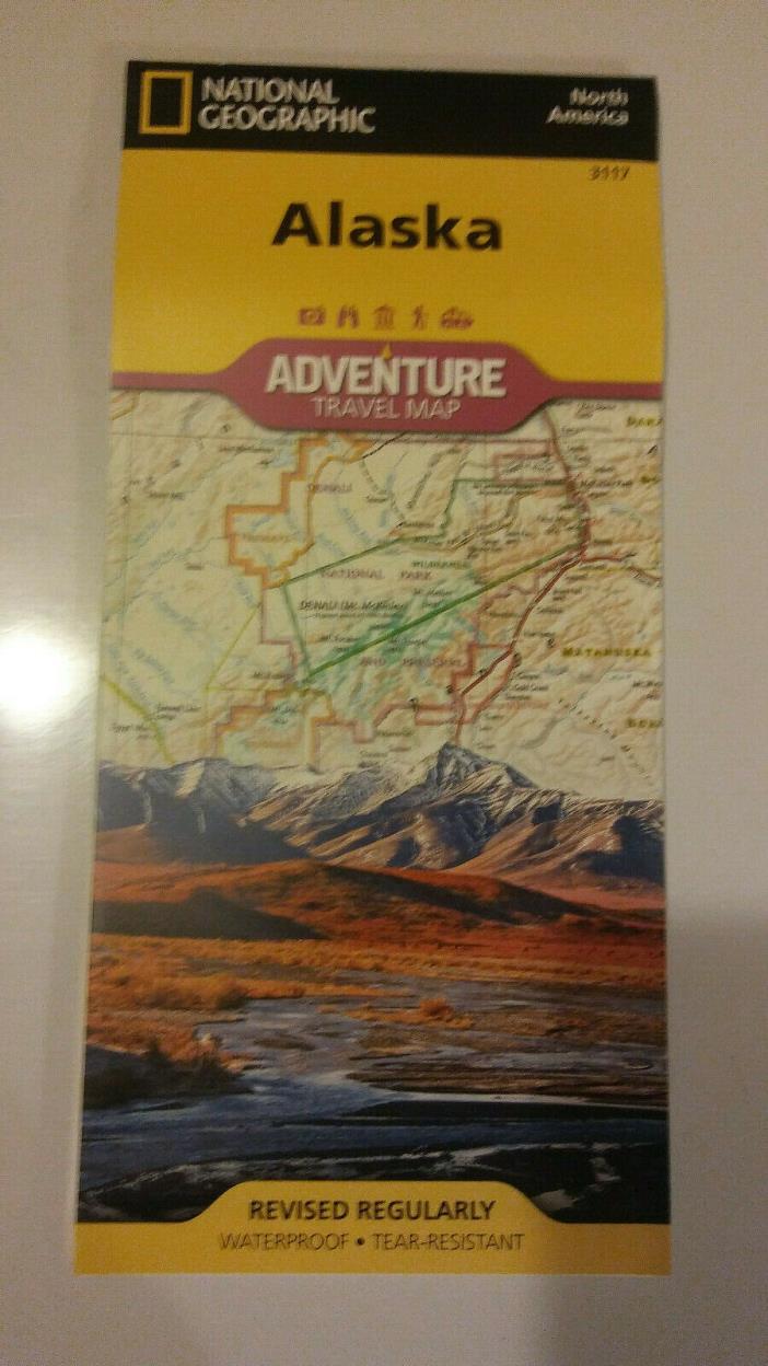 National Geographic Alaska Adventure Travel Map 3117, New,unused, Waterproof
