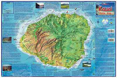 Kauai Hawaii Adventure Guide Map Laminated Poster by Franko Maps