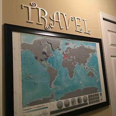 Large World Ocean Scratch Map – Personalized World Ocean Travel Map... BRAND NEW