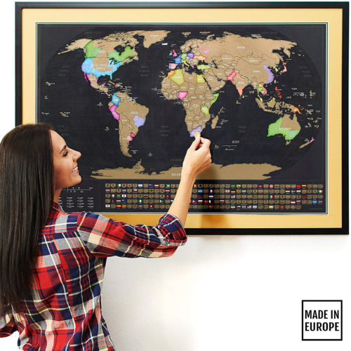 Scratch Off Map of The World XL - The Only Premium Quality Large 35x23½” Scratch