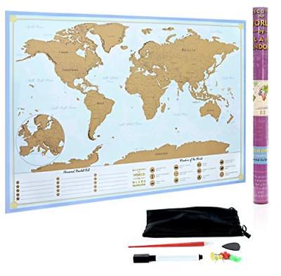 XL Scratch Off Map of The World – Bucket List Features | Wonders of The World