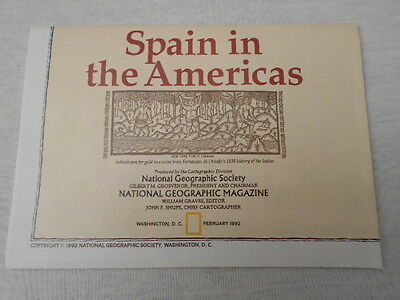 1992 MAP SPAIN IN THE AMERICAS NATIONAL GEOGRAPHIC (7)