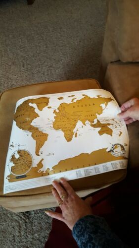 Scratch off Map - Travel Poster of the World, Large Deluxe Edition