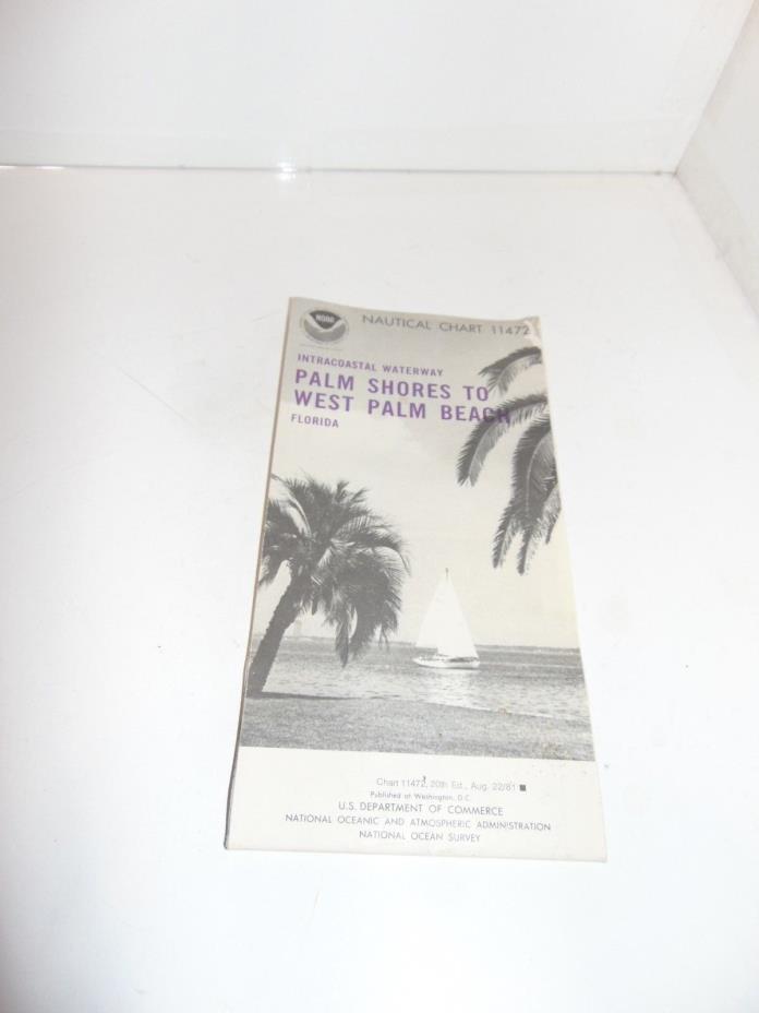Vintage 1981 Nautical Chart Palm Beach Shores to West Palm Beach Intracoastal