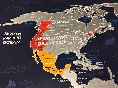 Large Scratch Off World Map - Premium Edition - 31.5