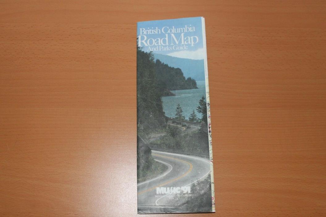 Vintage Road Map -- British Columbia Road Map and Parks Guide, 1991