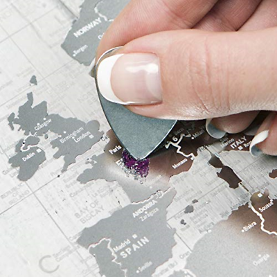 Transparent Scratch Off World Map - Premium Edition - 37.8