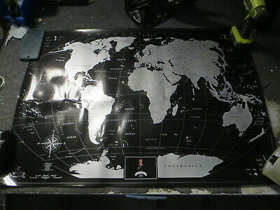 MyMap Scratch off World Map Wall Poster with US States Outlined - See Photos
