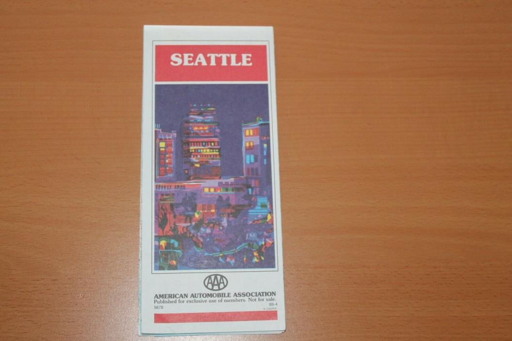 Vintage Road Map -- Seattle Street Map 1989