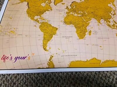 Modern Gold Scratch Off Map, Scratchable World Travel Poster - Wond... BRAND NEW