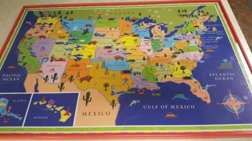 Colorful U.S. Map With State Capitols And State Mottos