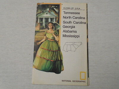 1975 MAP TENNESSEE N. CAROLINA S. CAROLINA GEORGIA ALABAMA MISSISSIPPI (15)