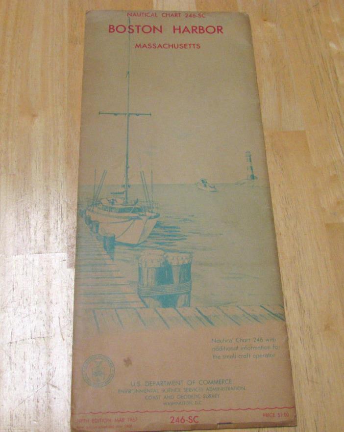 Historical Nautical Chart 246-SC 1967 Boston Harbor Massachusetts 5th Ed. Mar 67