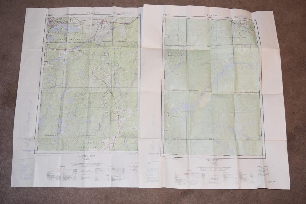 SUDBURY AREA TOPOGRAPHIC MAPS 9 SHEETS VINTAGE