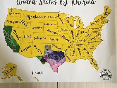 Scratch Off United States Map Travel Watercolor by McScout Maps | M... BRAND NEW