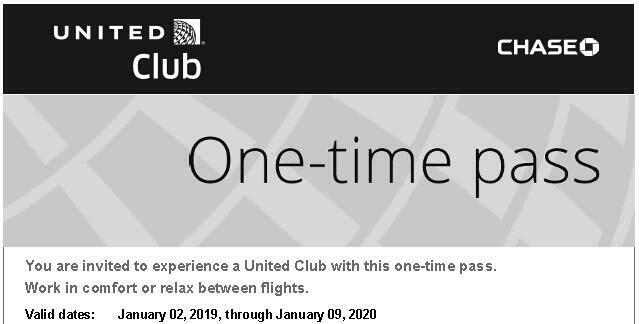 (2) United Club One-Time Pass Exp 01-09-2020 Free E-Delivery Only