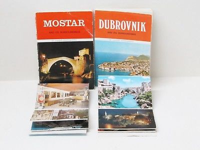2 Yugoslavia Pocket Guide Books + 2 Mini Color Photo Booklets -1980's Dubrovnik+